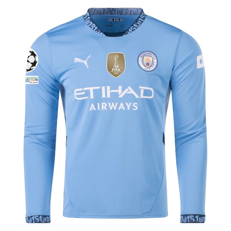 Camisa Manchester City UCL 24/25 I Home - Manga Longa