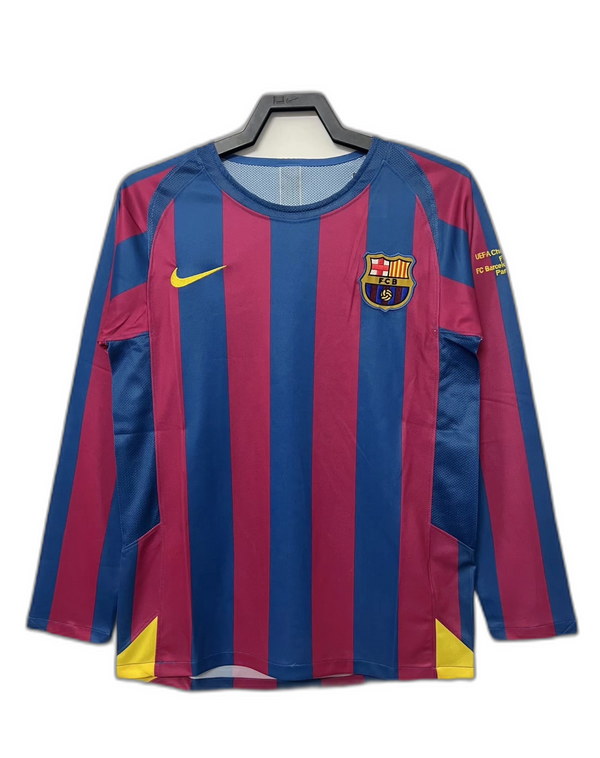 Camisa Barcelona 05/06 I Home - Versão Retrô Manga Longa