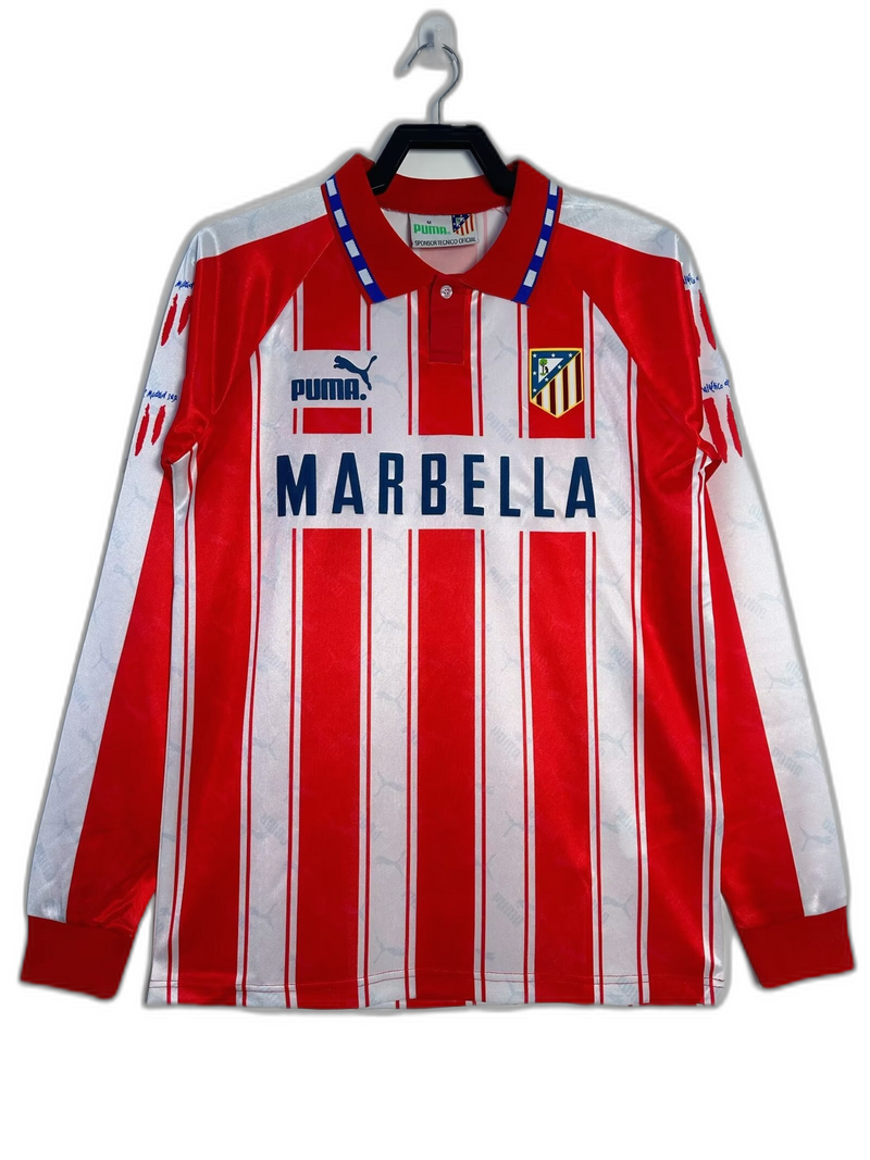 Camisa Atlético de Madrid 94/95 I Home - Versão Retrô Manga Longa