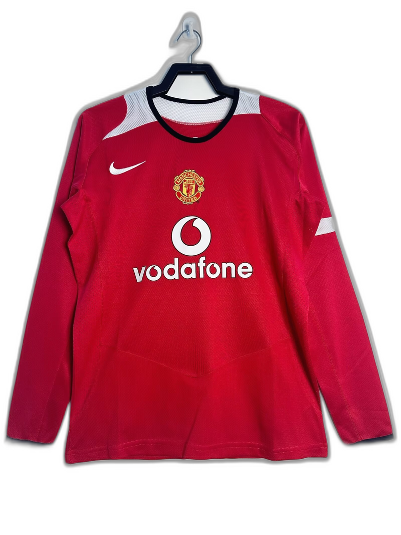 Camisa Manchester United 05/06 I Home - Versão Retrô Manga Longa