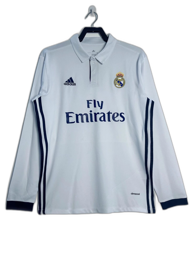 Camisa Real Madrid 16/17 I Home - Versão Retrô Manga Longa