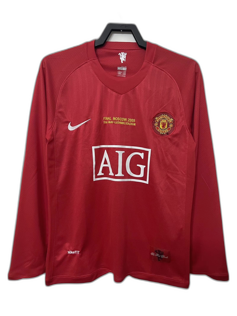 Camisa Manchester United 07/08 I Home - Versão Retrô Manga Longa