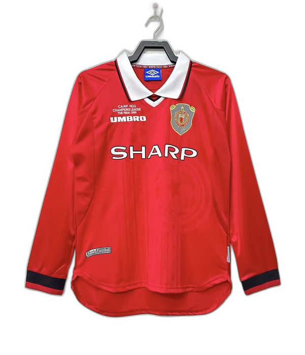 Camisa Manchester United 99/00 I Home - Versão Retrô Manga Longa